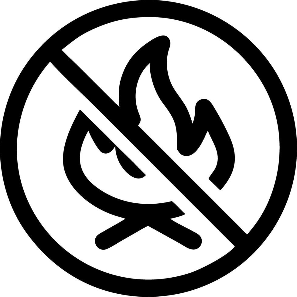 No Fire Symbol Safety Sign for Fire Prevention and Awareness vector