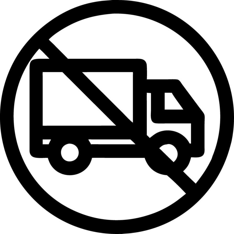 No Truck Entry Warning Sign for Restricted Area Safety vector