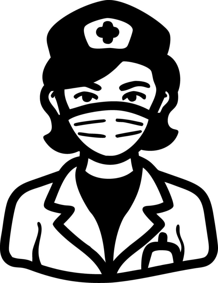 Nurse Wearing Face Mask Medical Illustration for Healthcare Designs vector