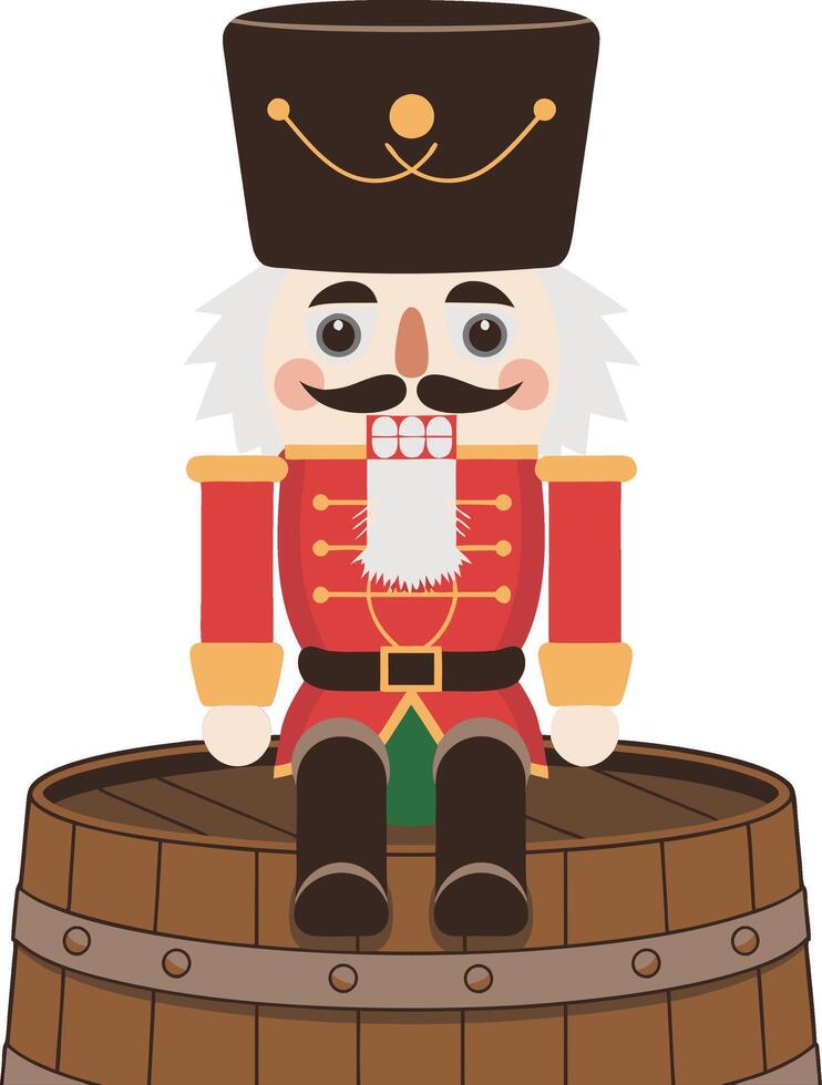 Nutcracker Soldier Illustration for Holiday Decor and Crafts vector