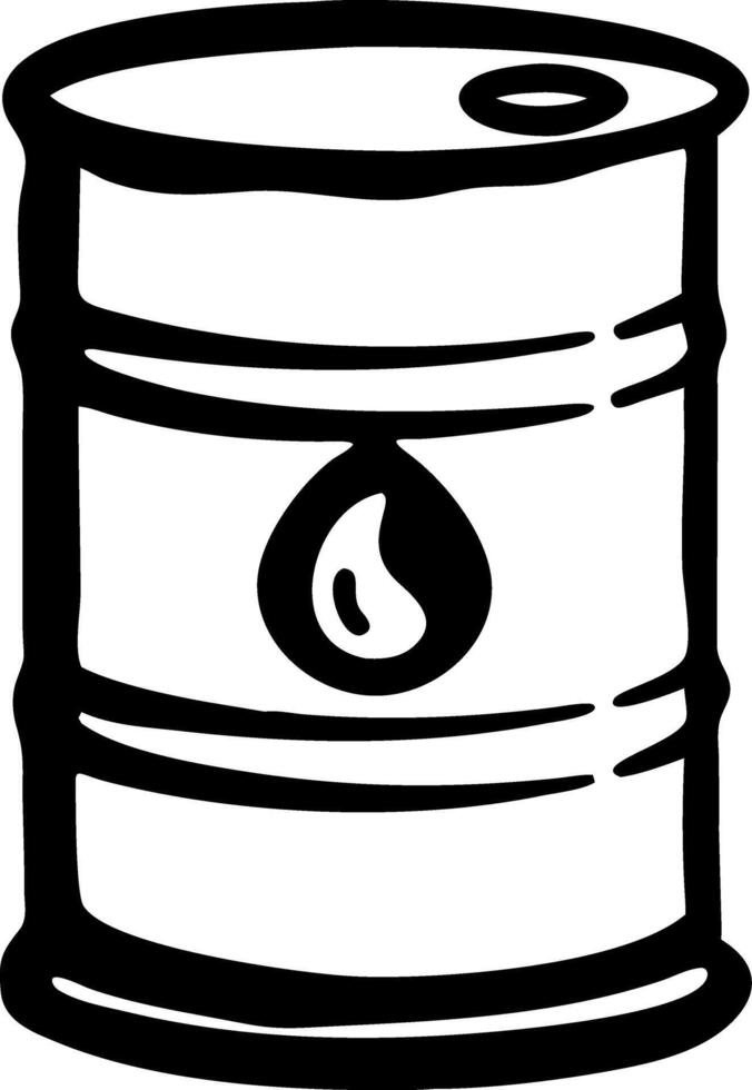 Oil Barrel Black Line Art for Industrial Use vector