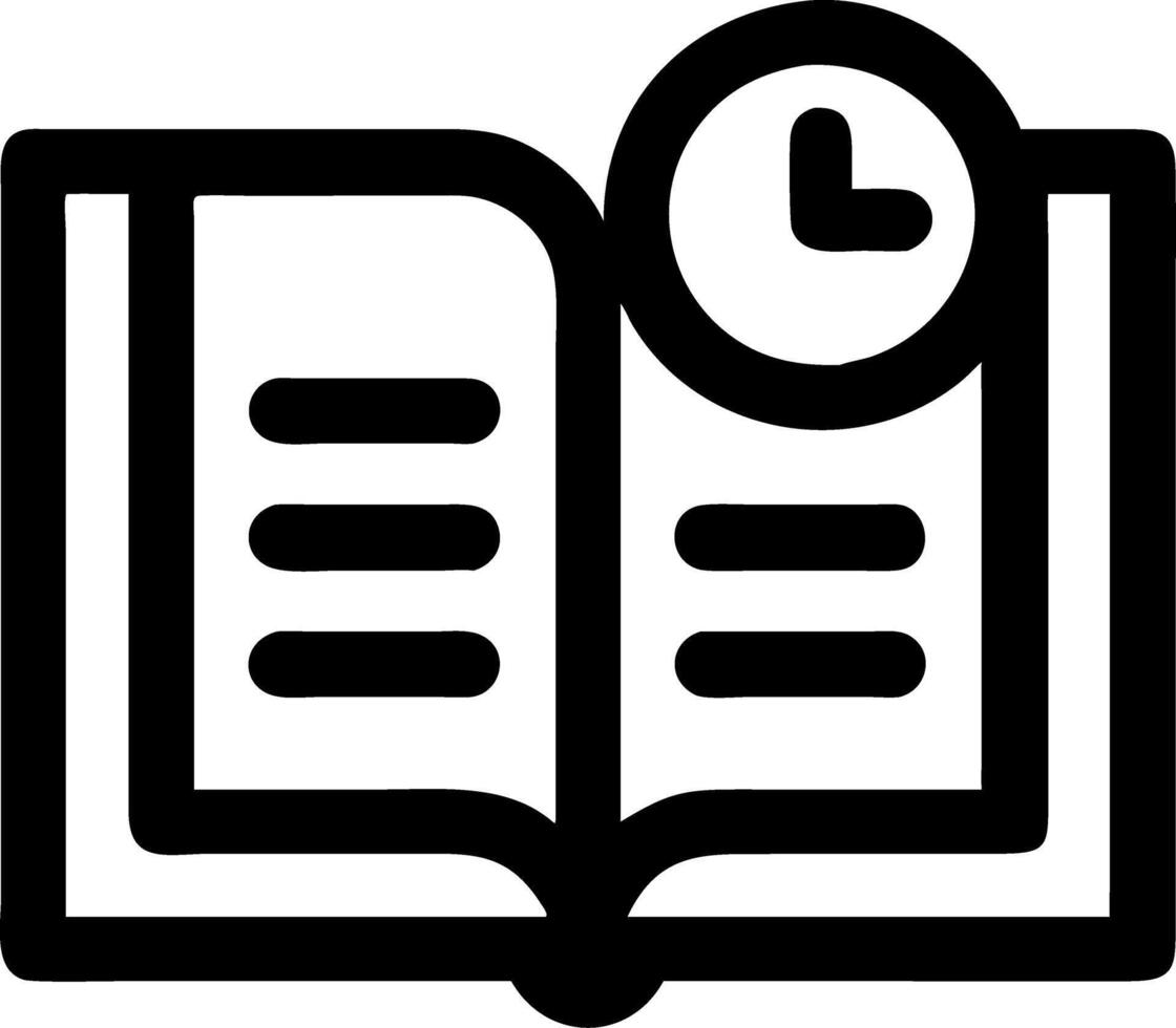 Open Book with Clock Educational for Learning and Time Management Designs vector