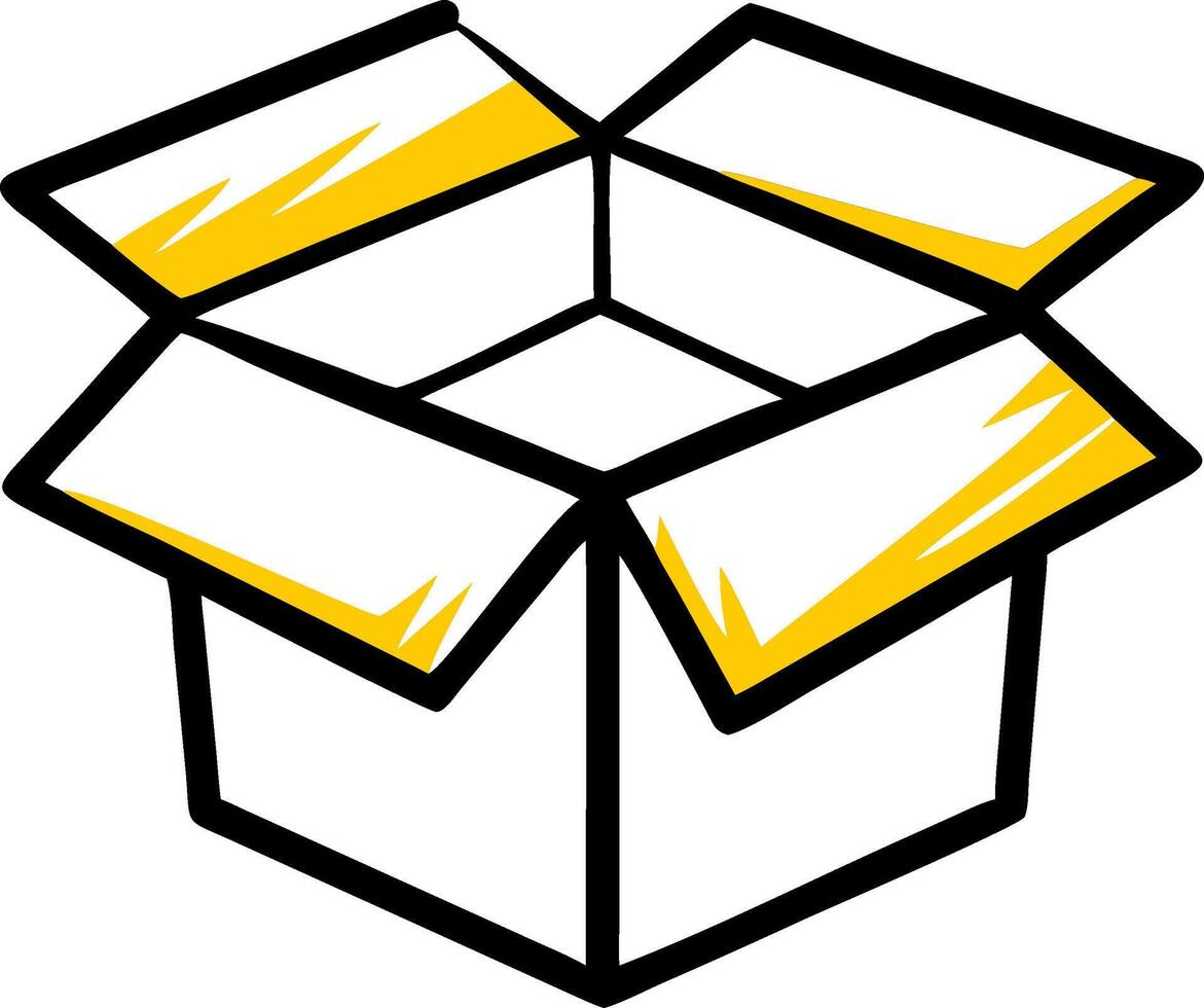Open Cardboard Box Illustration for Packaging Design and Creativity Concepts vector