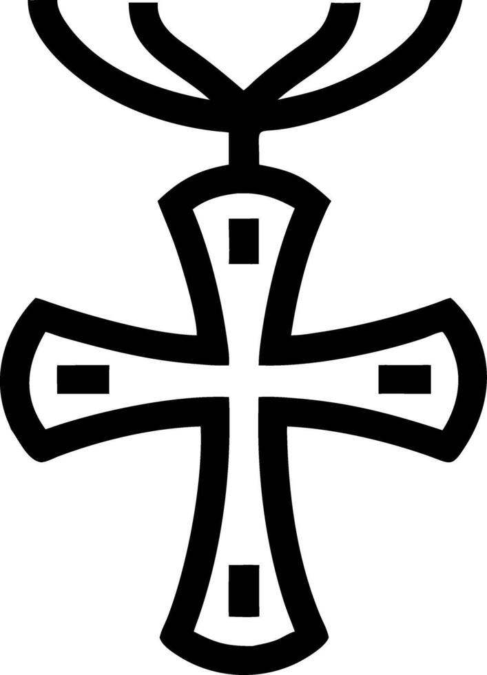 Ornate Cross Symbol Art for Tattoos and Design Projects vector