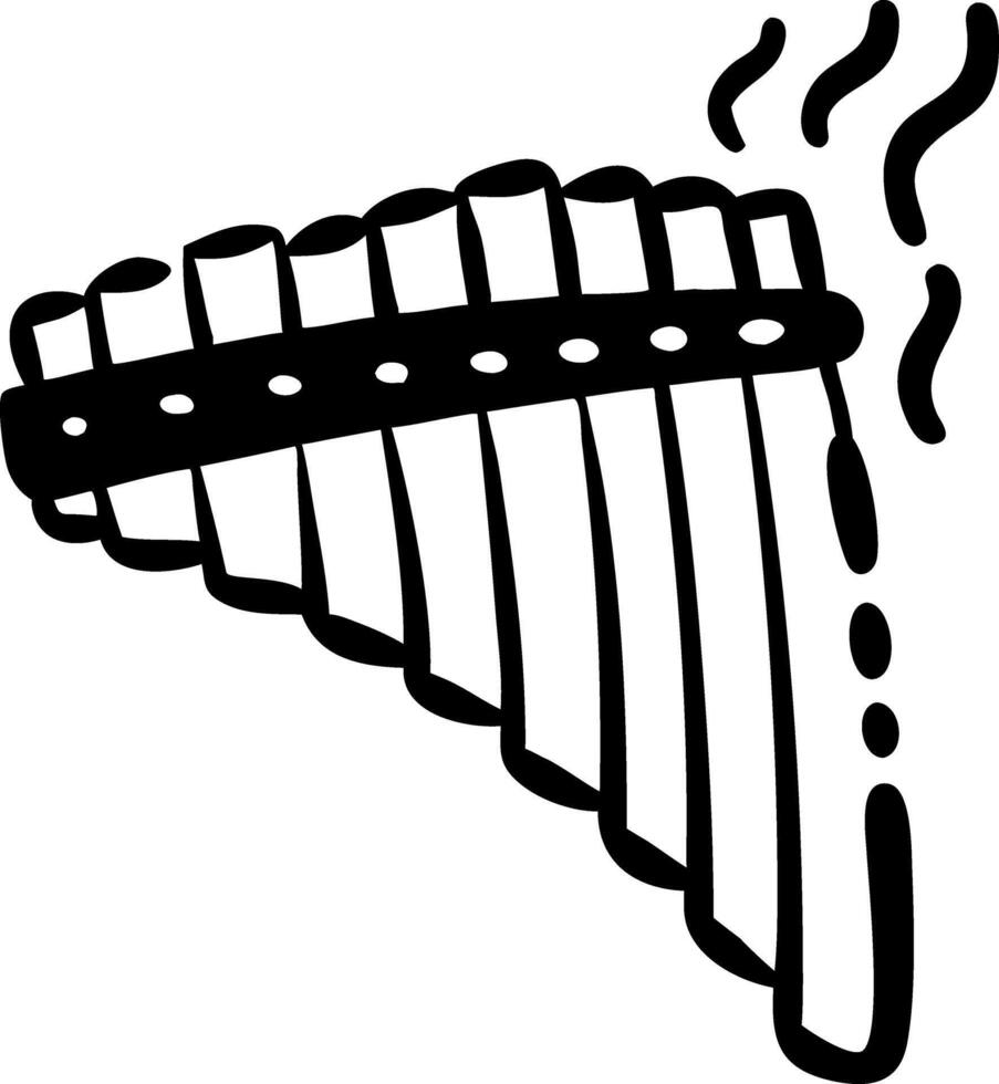 Pan Flute Illustration Musical Instrument Design Art vector