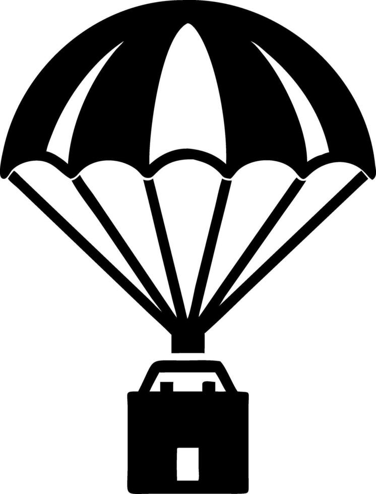 Parachute Delivery Box for Logistics and Shipping vector