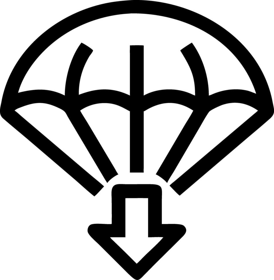 Parachute with Arrow Symbol for Adventure and Safety Themes vector