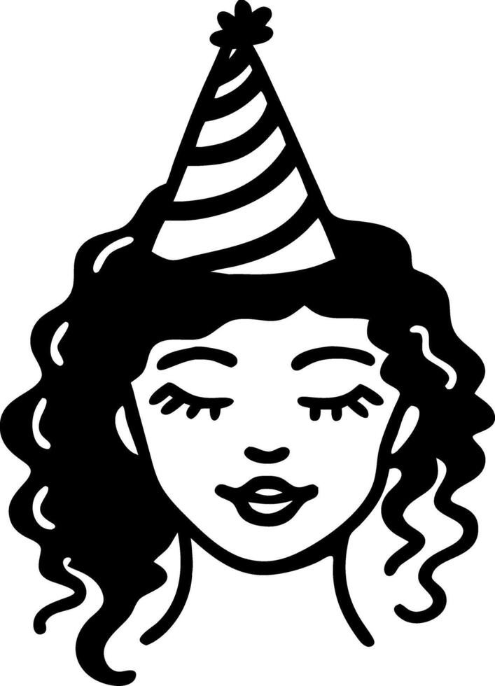 Party Hat Girl Illustration Art for Celebrations and Greeting Cards vector