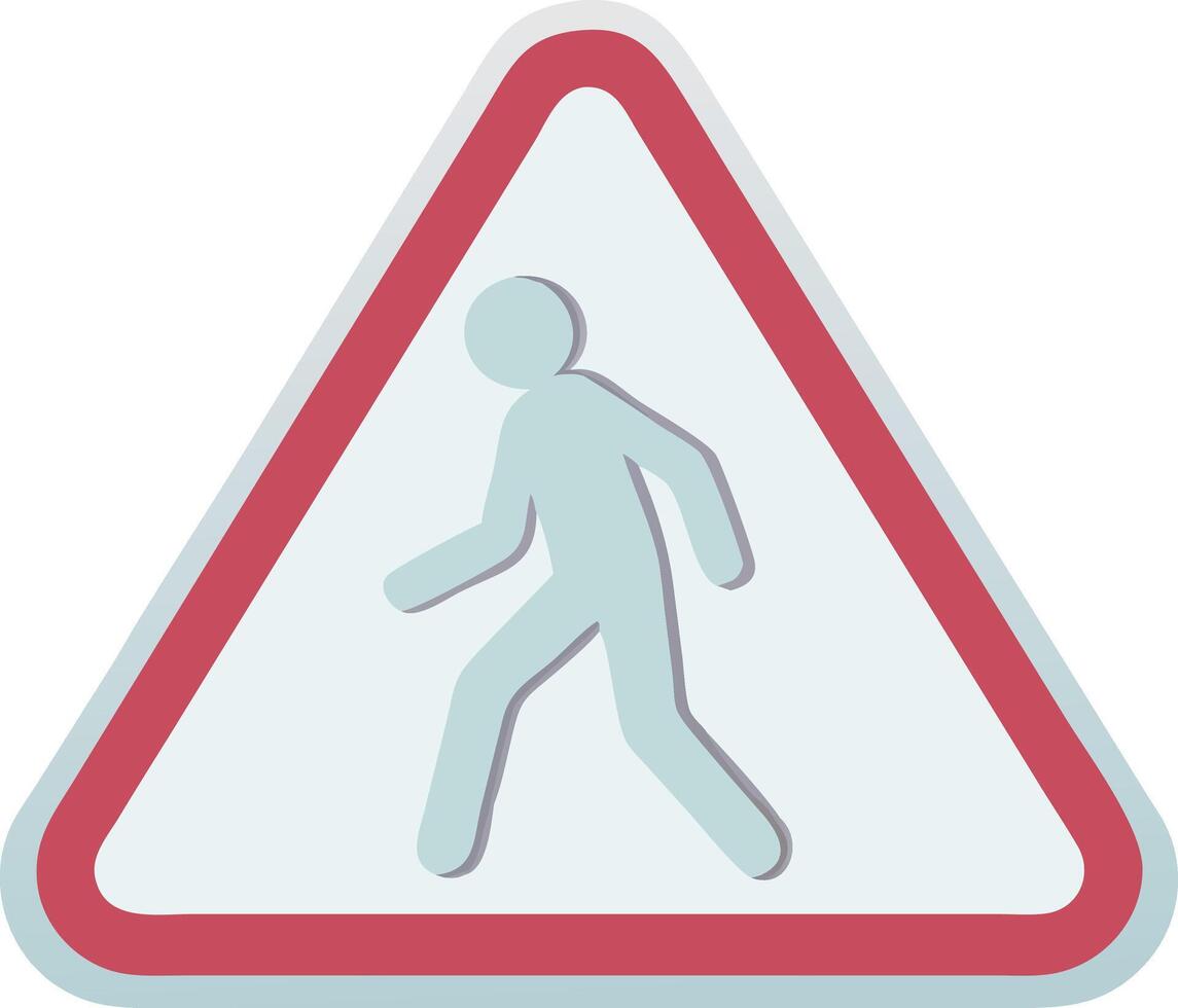 Pedestrian Crossing Warning Sign for Safety Materials and Educational Resources vector