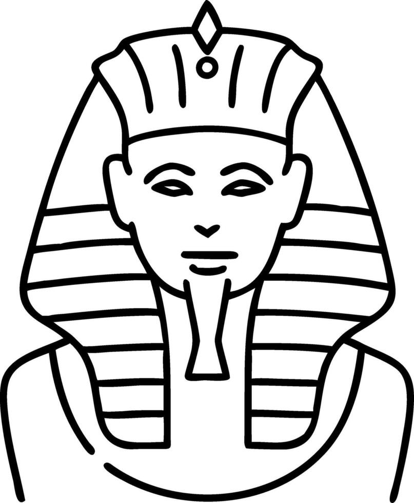 Pharaoh Ancient Egypt Line Art Illustration for Design and Education vector