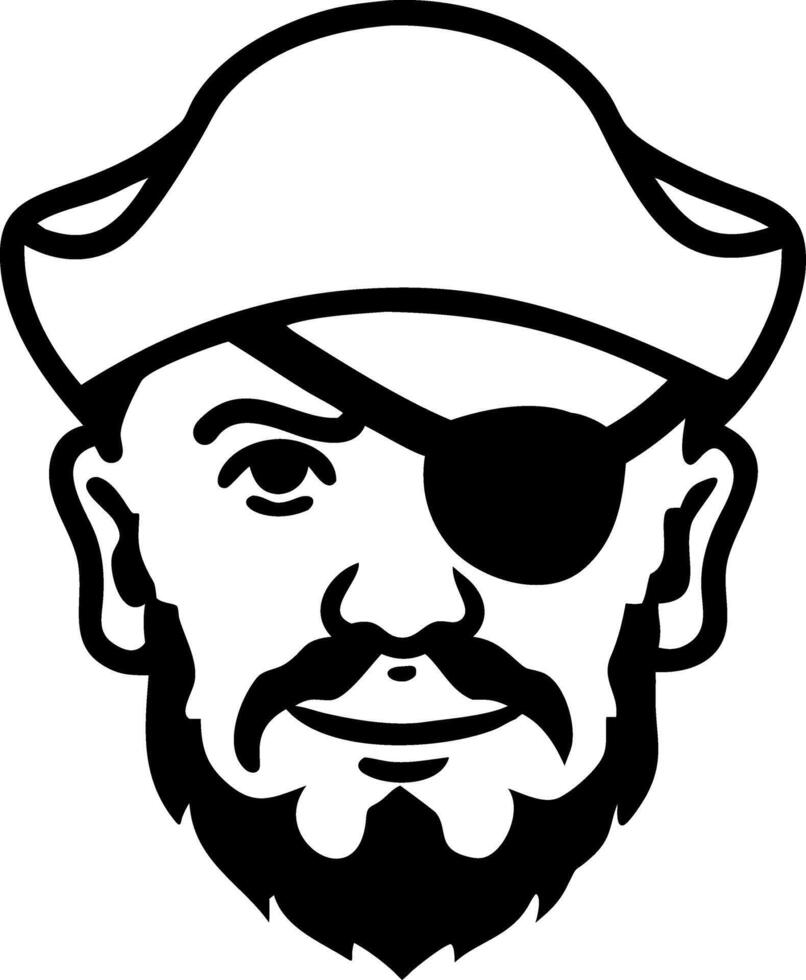 Pirate Face Illustration with Eye Patch for Tattoo Design and Graphic Art vector