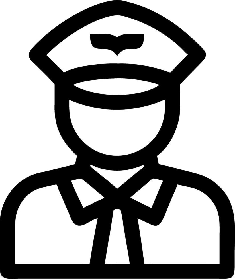 Police Officer Simple Outline Design for Apps and Websites vector