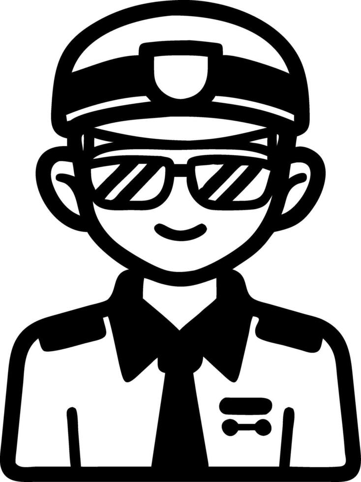 Police Officer Sunglasses Uniform Art for Logos and Educational Materials vector