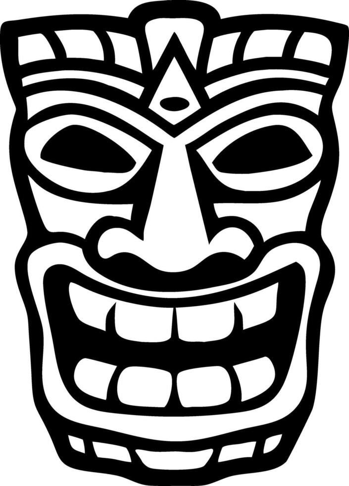 Polynesian Tiki Mask Art for Tattoo and Design Projects vector