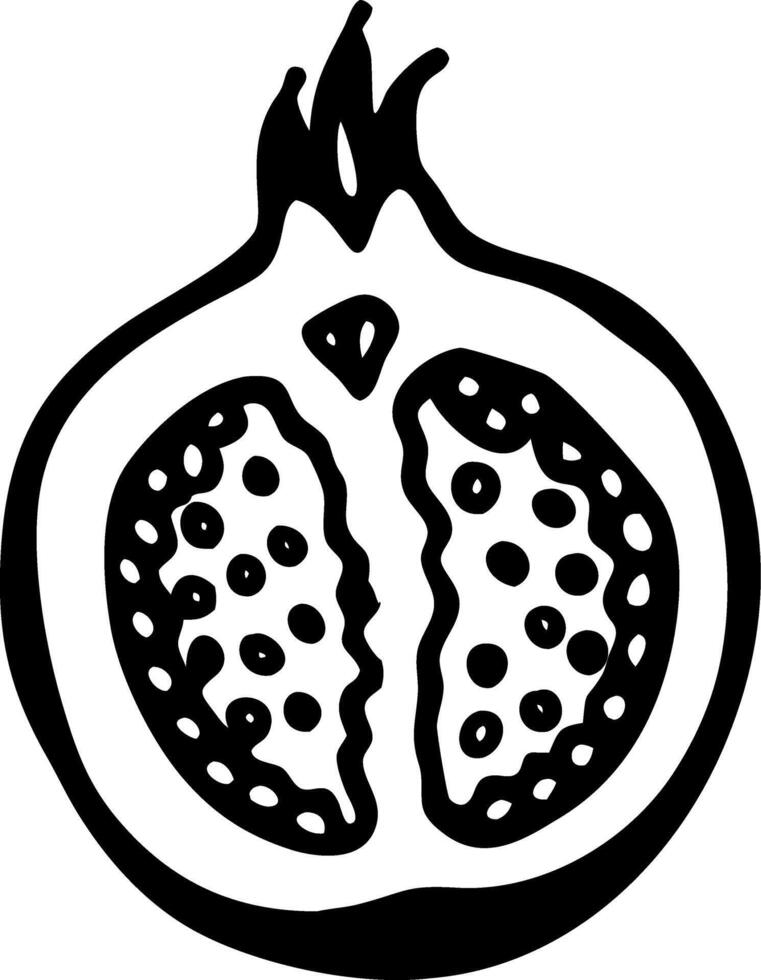 Pomegranate Illustration Perfect for Tattoo Designs and Coloring Books vector