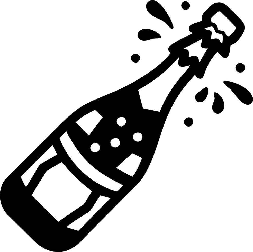 Popping Champagne Bottle Celebration for Party Decorations vector