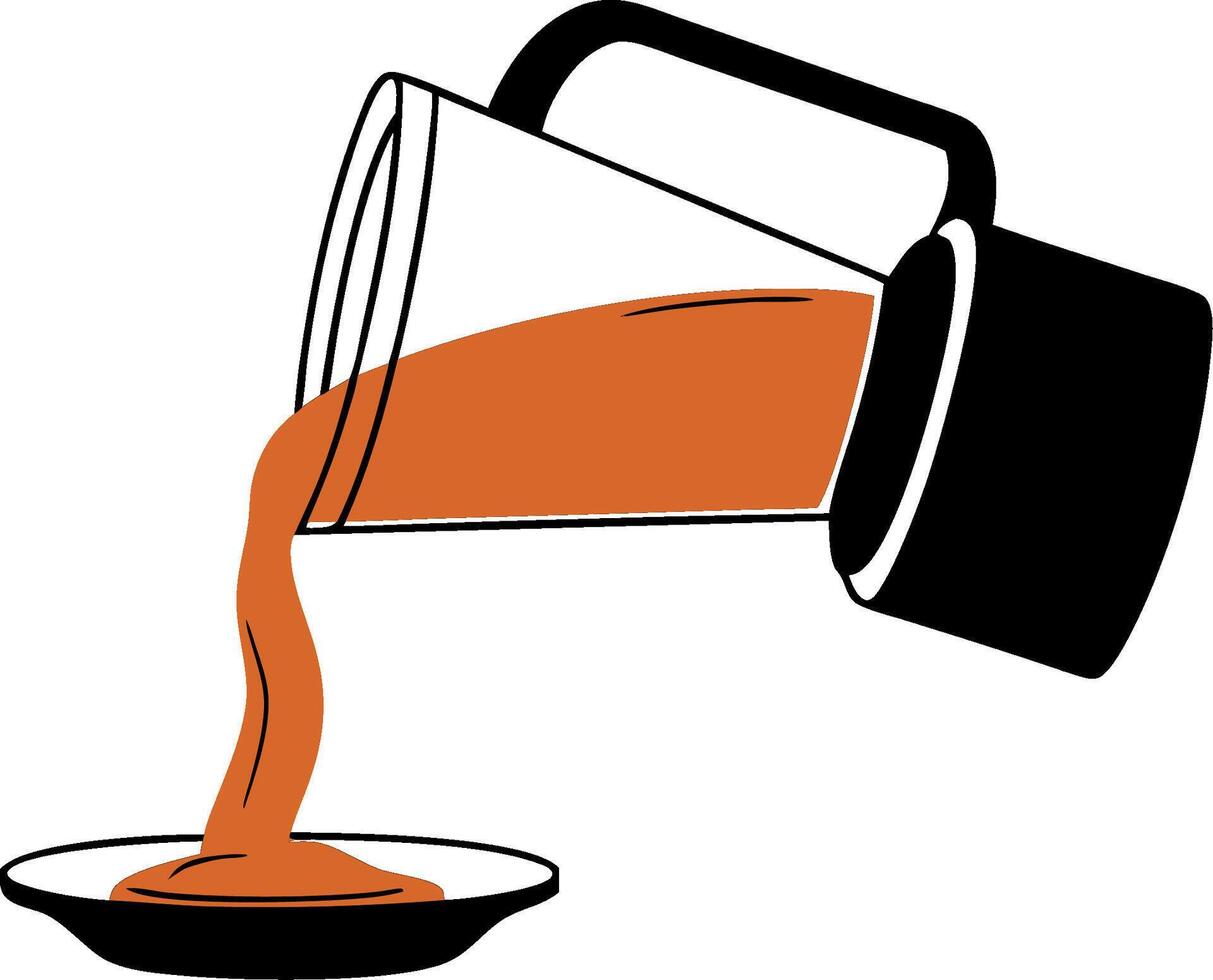 Pouring Coffee Cup Illustration for Beverage Branding and Design Use vector