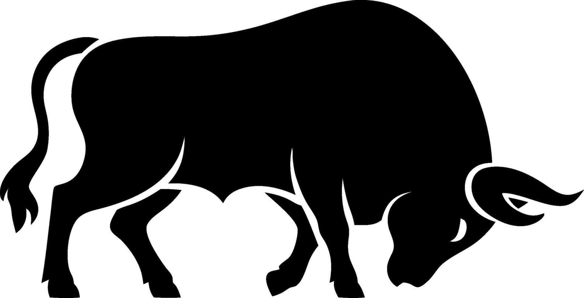 Powerful Bull Silhouette Illustration for Logo or Tattoo Design vector