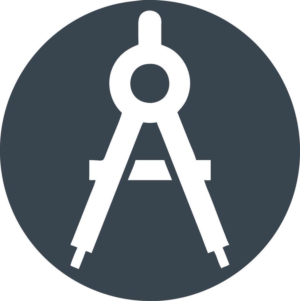 Precision Drawing Compass for Technical Design and Architecture Illustration vector