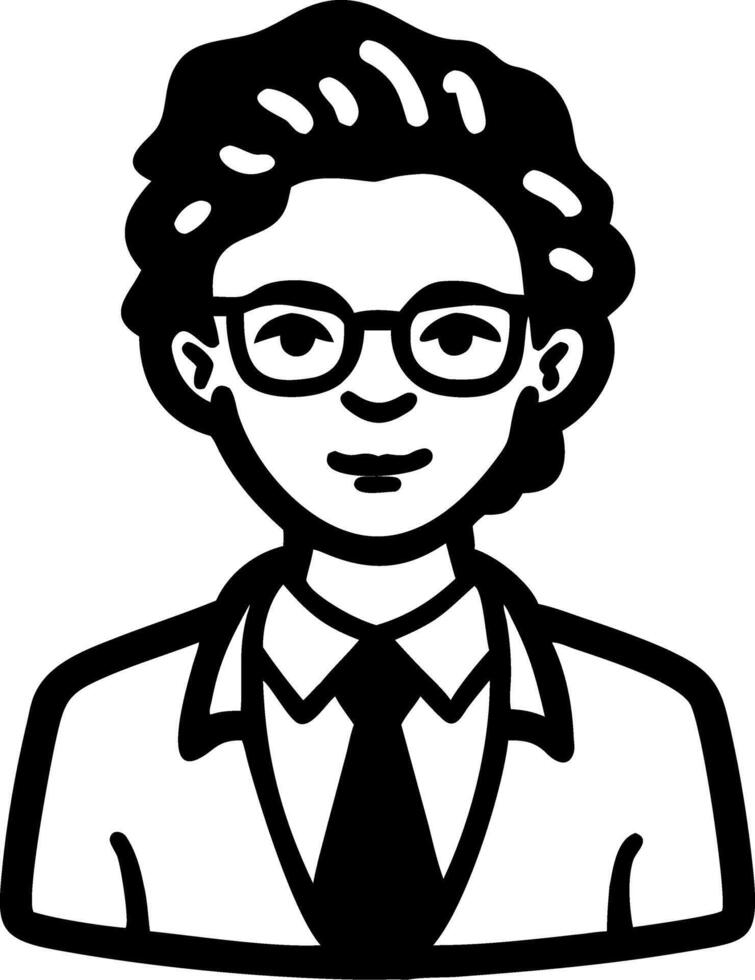 Professional Portrait of Person with Glasses and Suit vector