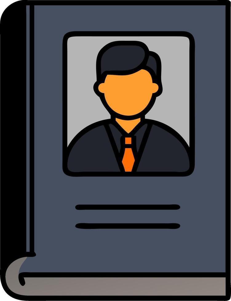 Professional Profile Book Illustration with Businessman Portrait vector