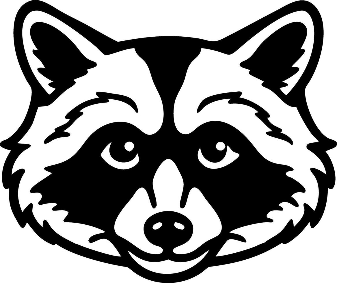 Raccoon Face Illustration for Tattoos and Coloring Books vector