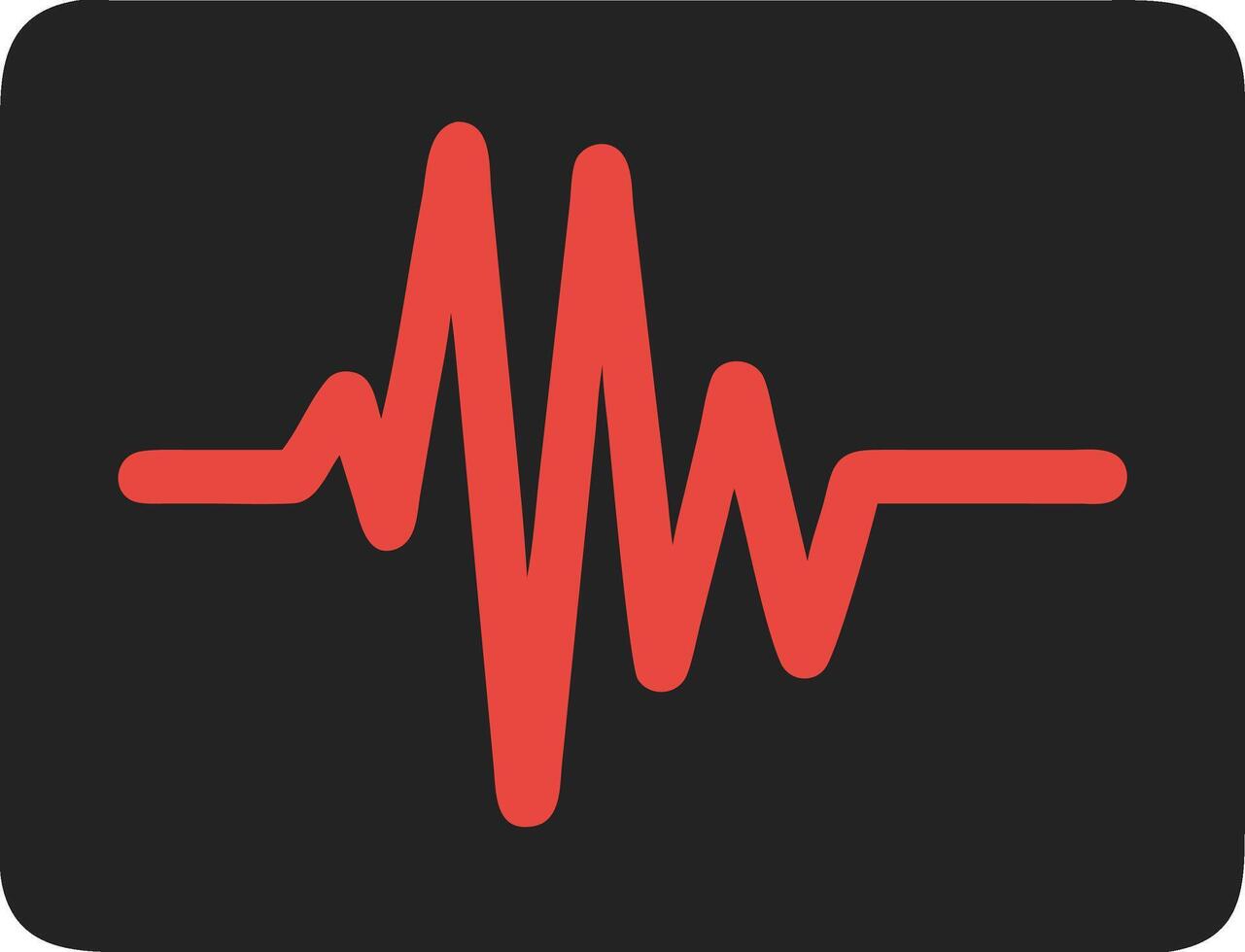 Red Heartbeat Pulse on Black Background for Health and Fitness Design vector