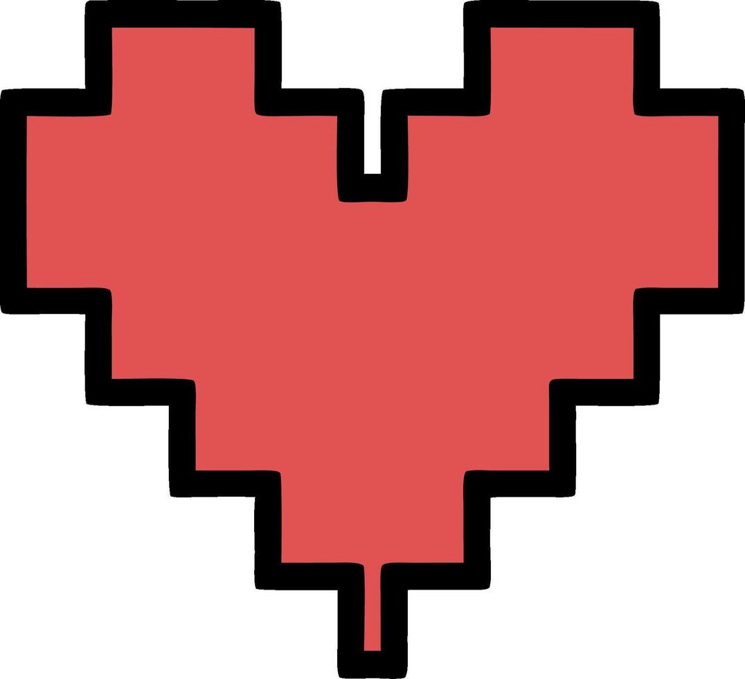 Red Pixelated Heart for Retro Gaming and Digital Design vector