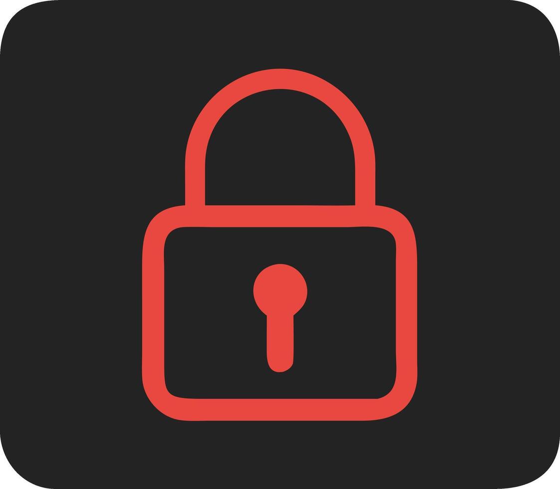 Red Padlock on Black Background for Data Security and Privacy Concepts vector