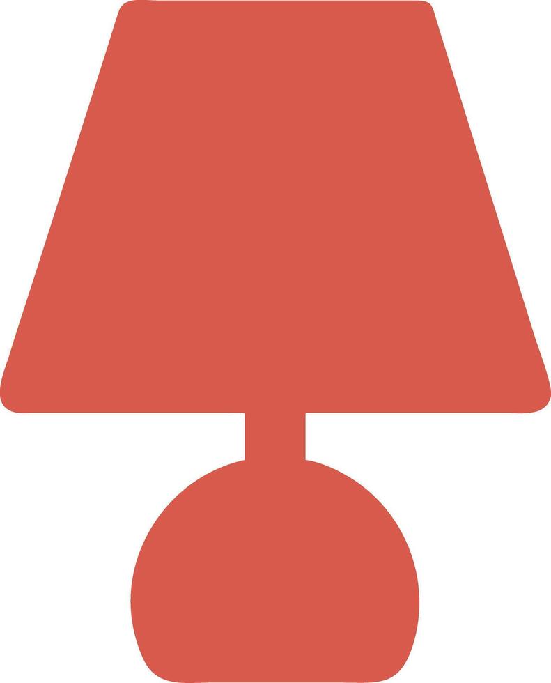 Red Table Lamp Silhouette for Home Decor and Graphic Design Projects vector