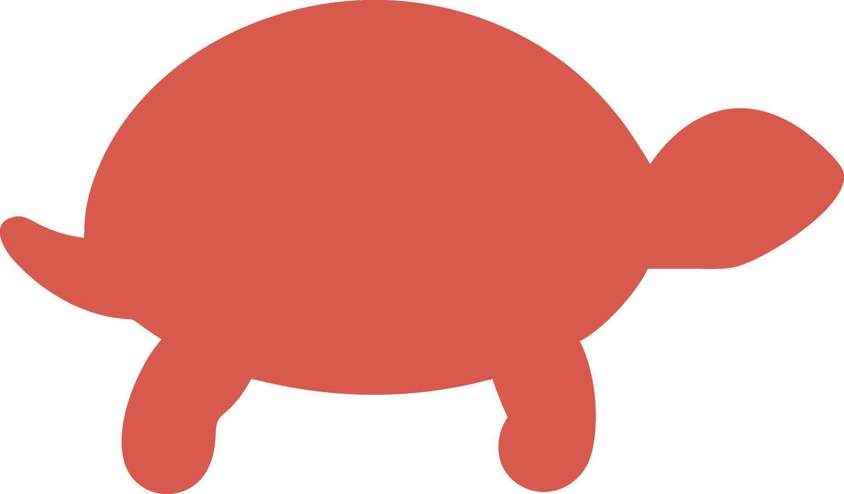 Red Turtle Silhouette Illustration Perfect for Art and Coloring Pages vector