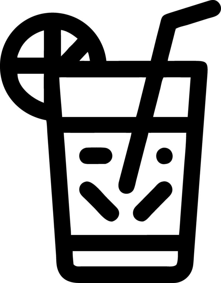 Refreshing Lemonade Cocktail Line Art Illustration for Summer Designs vector