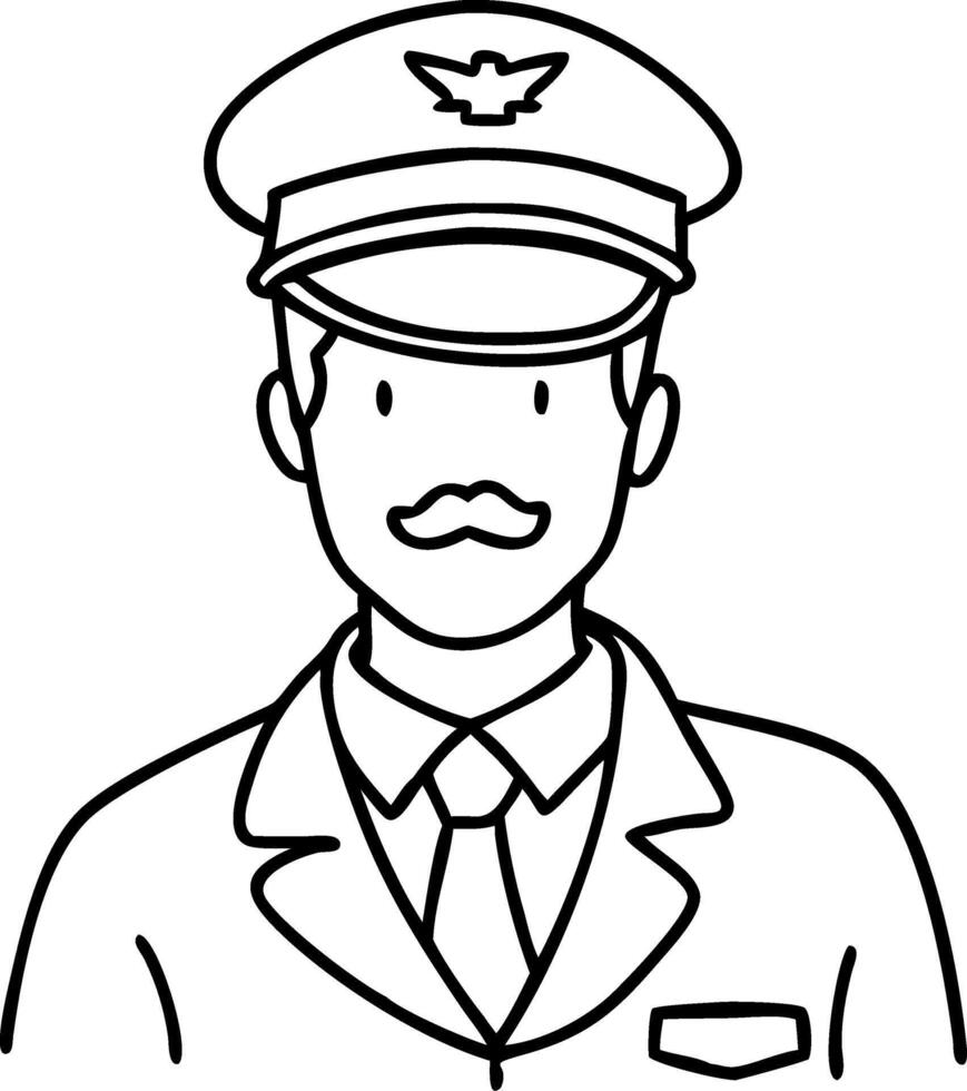 Retro Airline Pilot Illustration for Aviation and Travel Design vector