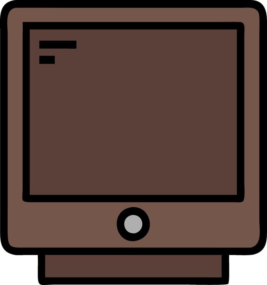 Retro Computer Monitor Illustration for Technology Design Projects vector