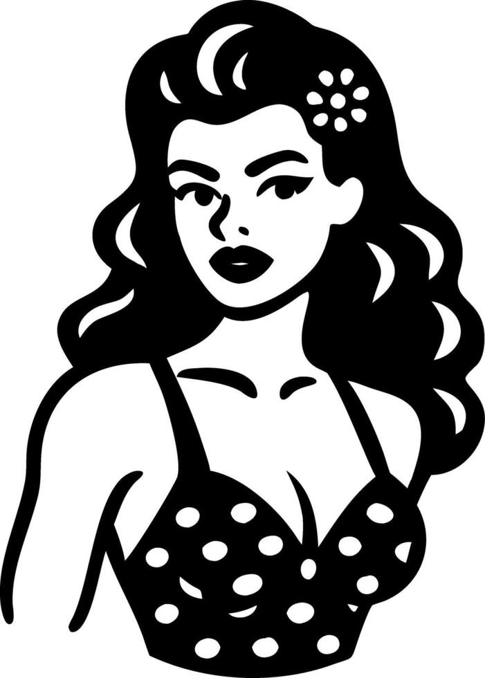 Retro Pin-Up Woman Art Stylish Vintage Illustration vector