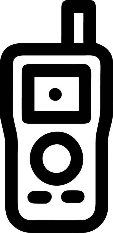 Retro Mobile Phone Black Outline Minimalist Design vector