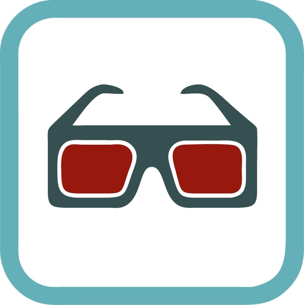 Retro Style of Red Lens Sunglasses in Teal Border for Fashion and Accessories Design vector