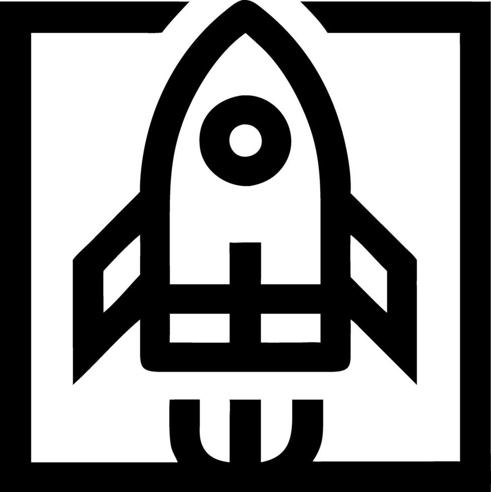 Rocket in Square Frame for Graphic Design and Inspiration Themes vector