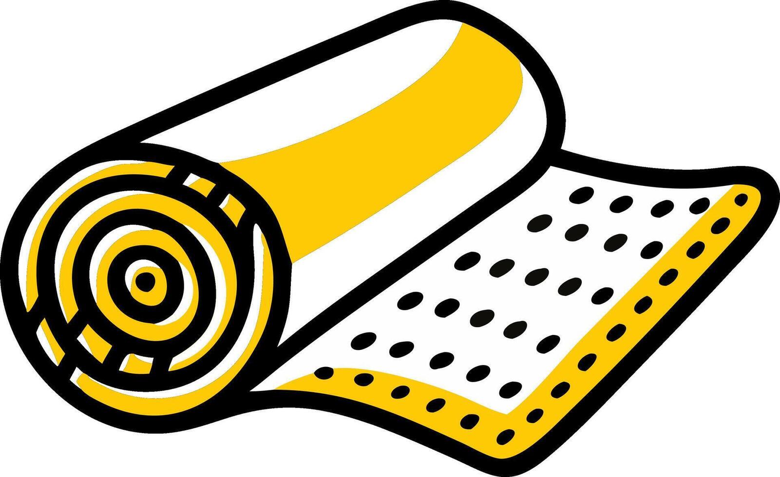 Rolled Yellow and White Textile Pattern Illustration vector
