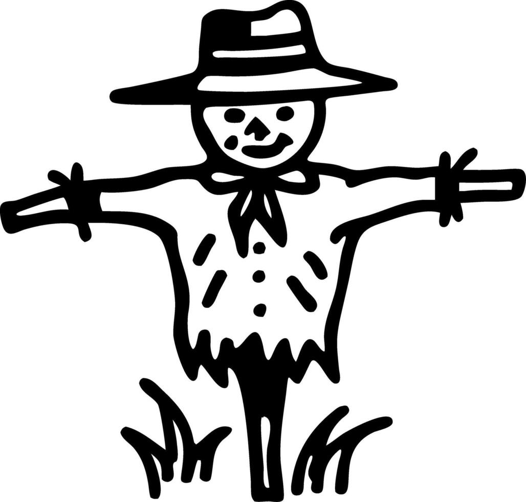 Scarecrow Illustration for Fall Decoration and Coloring Projects vector