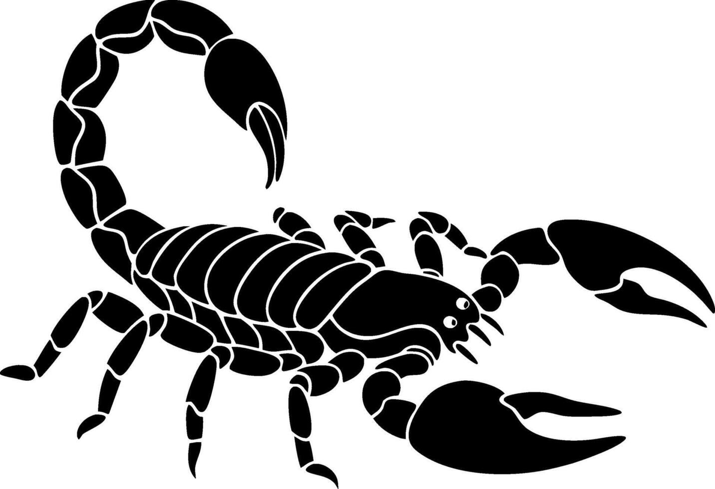 Scorpion Silhouette Illustration for Tattoo and Design Projects vector