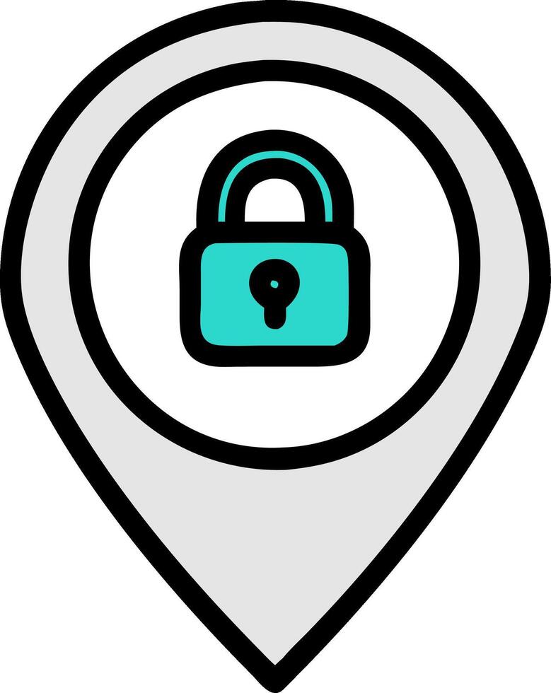Security Location with Padlock Symbol for Privacy and Safety vector