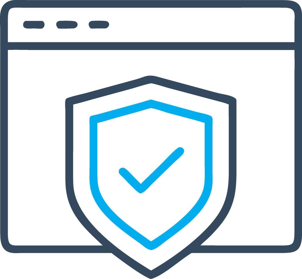 Secure Web Browser for Cybersecurity and Shield Protection Design vector
