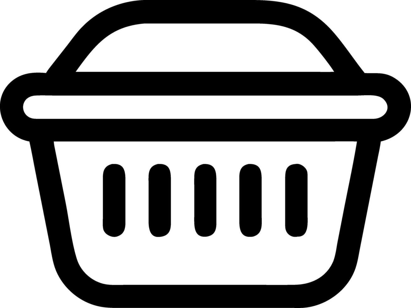 Shopping Basket Black Line for E-commerce Apps and Retail Design vector