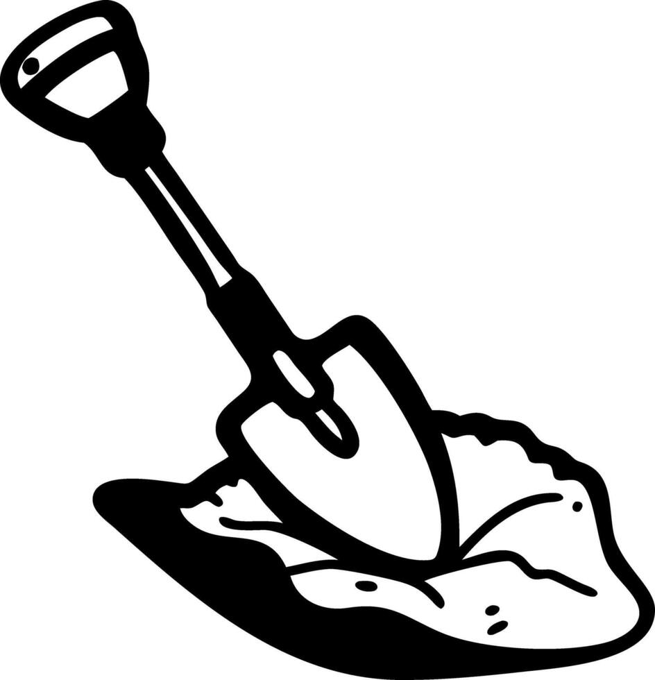 Shovel Digging Soil Garden Illustration for Gardening Tools and Horticulture Design vector