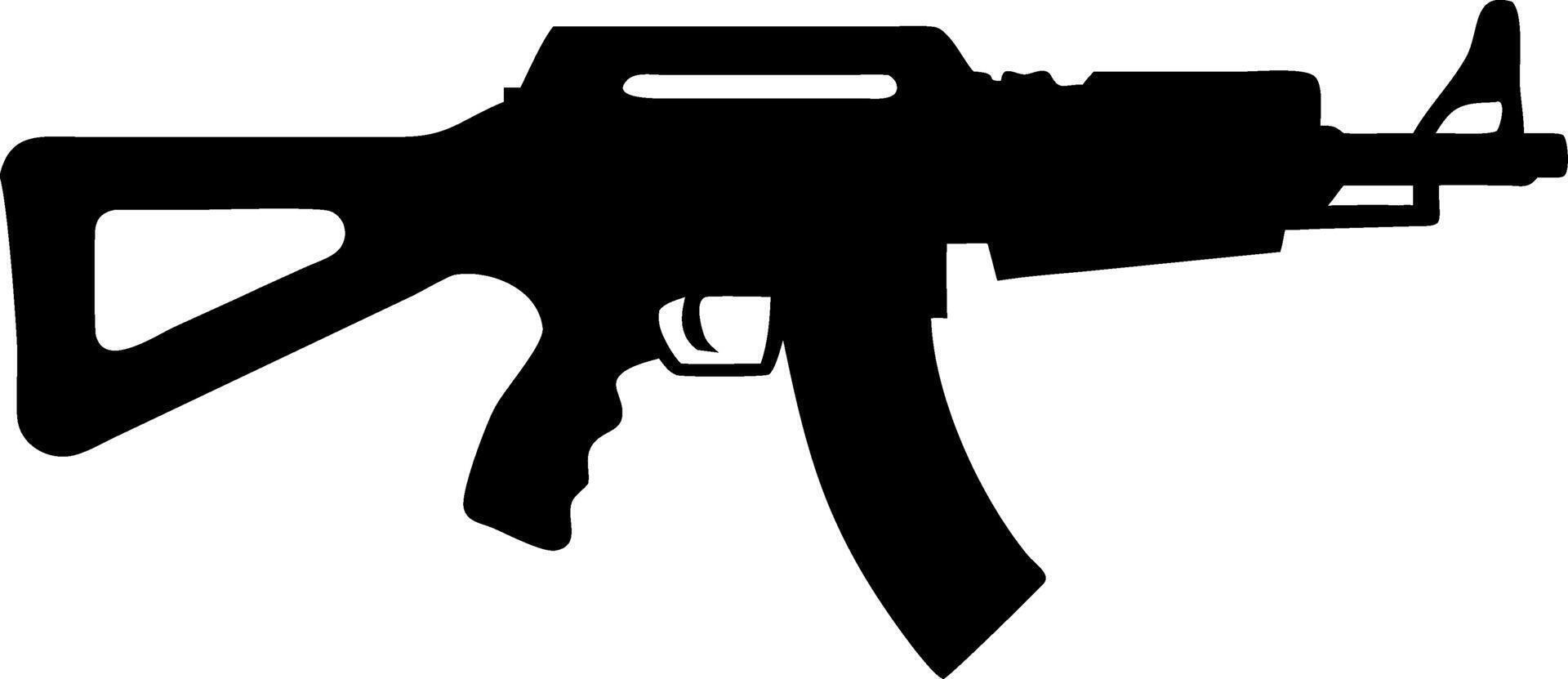 Silhouette Assault Rifle Illustration for Graphic Design and Education vector