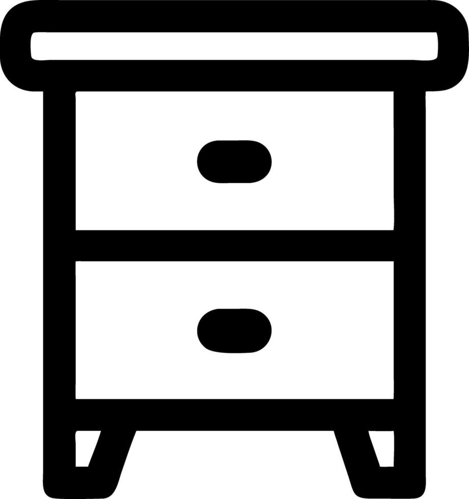 Simple Black Nightstand Illustration for Home Decor and Furniture Design vector