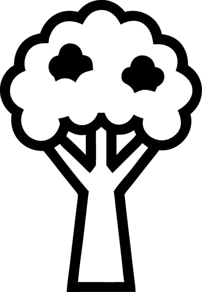 Simple Black Outline Tree Art for Nature Illustrations vector