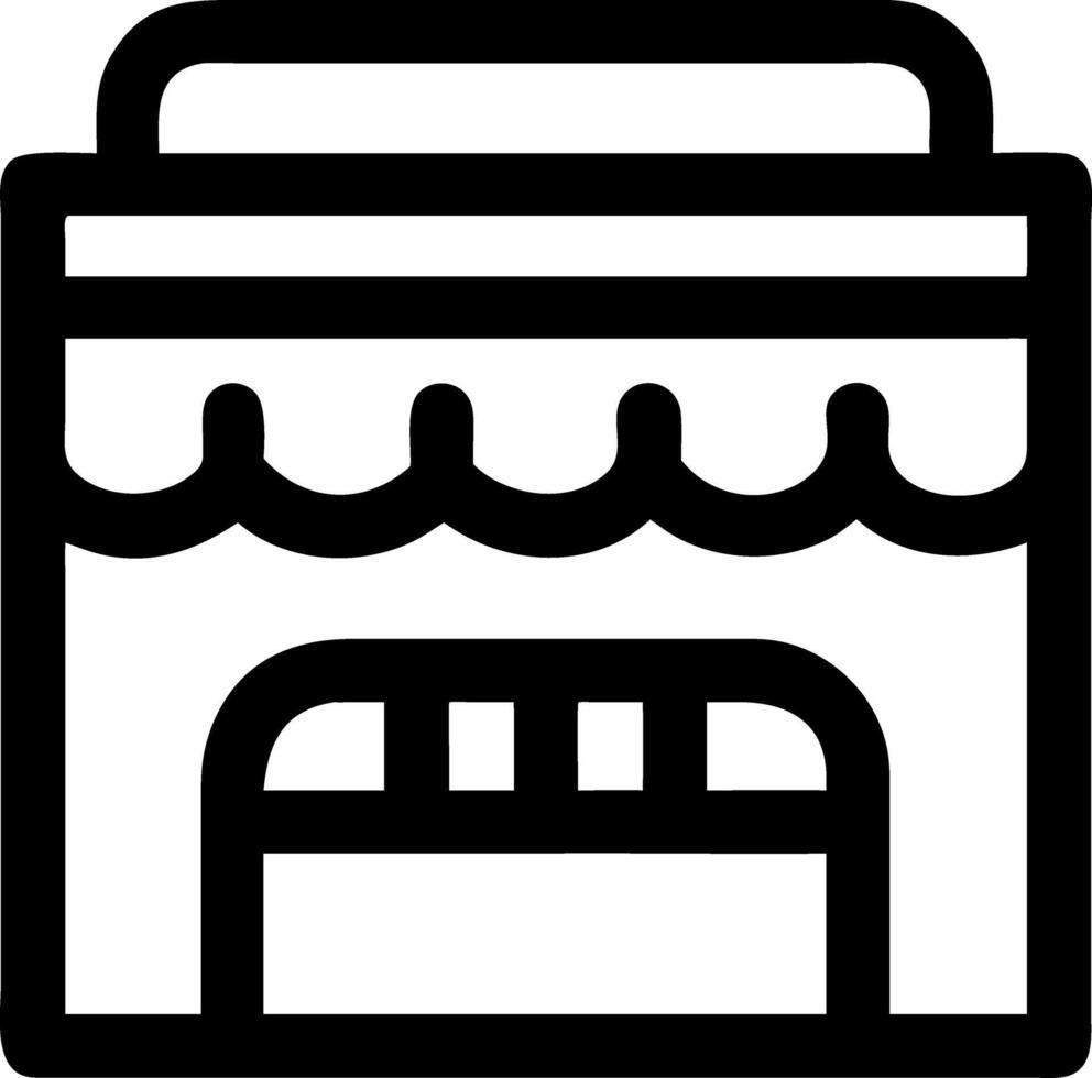 Simple Black Outline Storefront for Design and Branding vector