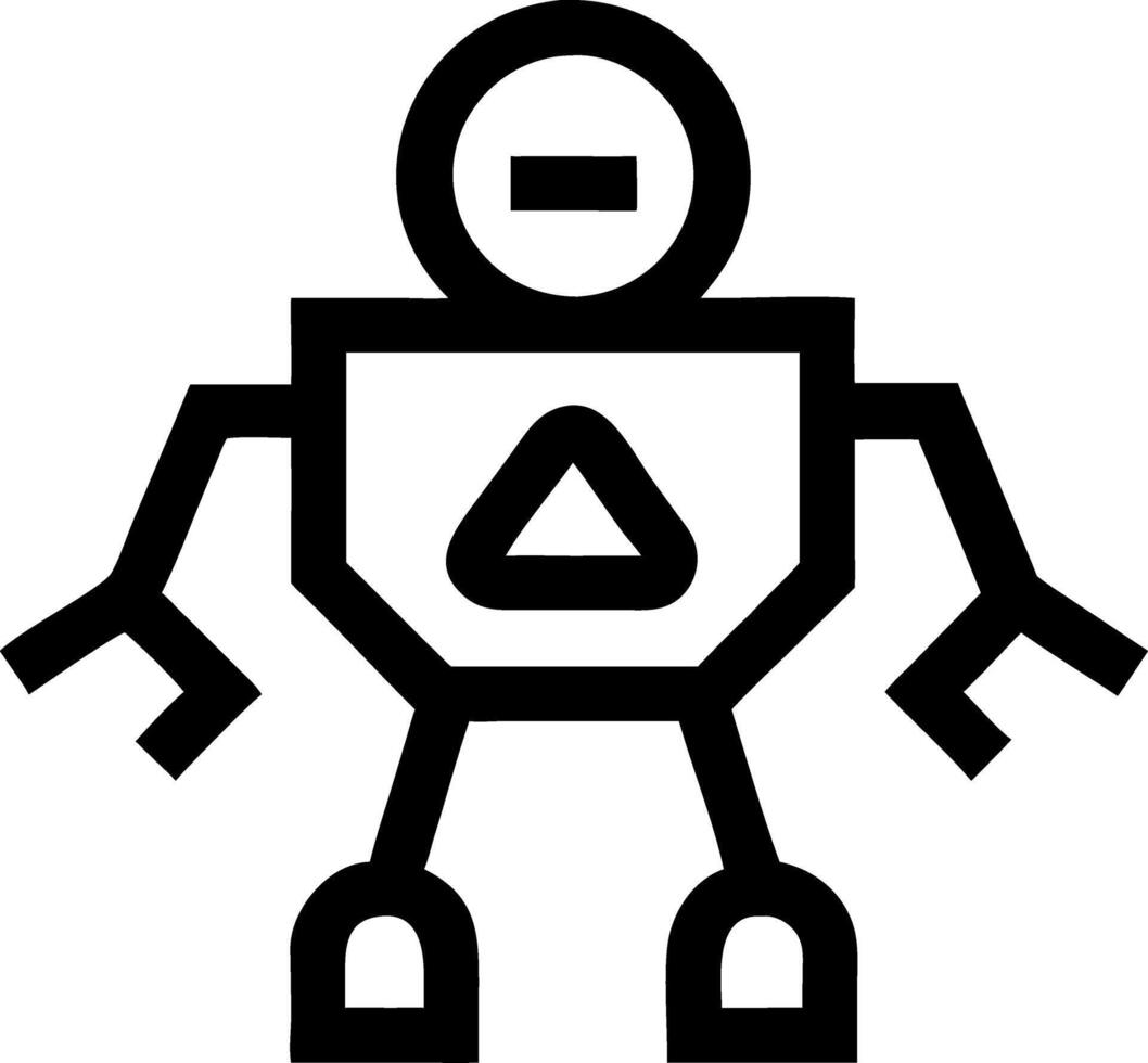 Simple Geometric Robot for Technology and Design Projects vector